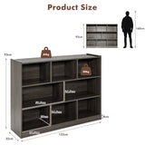 3-Tier Bookcase Display Cabinet - 8-Cube Floor Standing Storage Shelves in White - Ideal for Space Organization and Display of Books and Decor