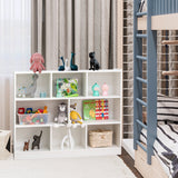 3-Tier Bookcase Display Cabinet - 8-Cube Floor Standing Storage Shelves in White - Ideal for Space Organization and Display of Books and Decor