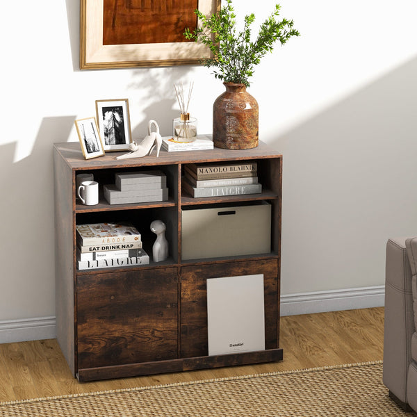 Cube Bookcase 90cm - With Adjustable and Pull-Out Shelves in Natural Finish - Ideal for Bibliophiles and Space Savvy Individuals