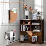Cube Bookcase 90cm - With Adjustable and Pull-Out Shelves in Natural Finish - Ideal for Bibliophiles and Space Savvy Individuals