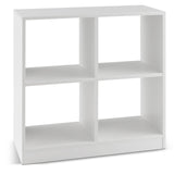Wooden 4-Cube Storage Cabinet - Sturdy Design with Anti-Toppling Device, Crisp White Finish - Ideal Home Organization Solution