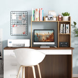 4-Shelf Wooden Desk Bookshelf - Open Back Compartment, Natural Finish - Ideal for Home Office or Study Room Space Saving and Organization