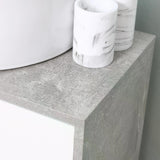 Under Sink Bathroom Cabinet - Vanity Unit with Pedestal Design and Adjustable Storage Shelves - Space-Saving Organizer for Bathroom Essentials in White and Grey
