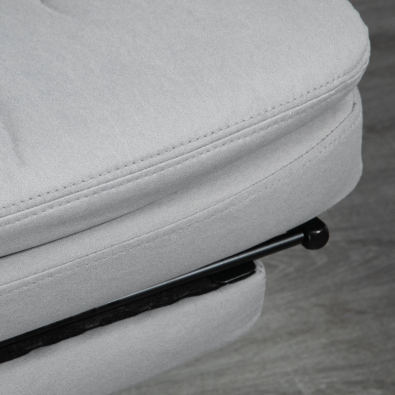 Ergonomic Reclining Chair with Vibration Massage and Heat - Microfiber Office Chair, Built-In Footrest, Adjustable Lumbar Pillow, Armrests - Ideal for Enhanced Comfort during Long Work Sessions