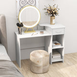 Adjustable Wood Computer Desk - Features Drawer, Adjustable Shelf, and Cable Management Hole - Ideal for Home Office or Student Use