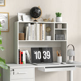 Computer Desktop Bookcase with 4 Cubbies and Open Back Compartment-