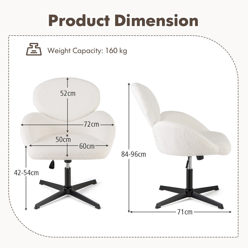 Criss Cross Chair Swivel with Adjustable Height and Rocking Function-
