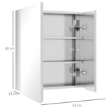 Wall-Mounted Mirror Cabinet - Bathroom Medicine Storage with Hinged Door, Multiple Shelves - Ideal for Organizing Toiletries and Laundry Essentials