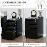 Lockable Metal Vertical File Cabinet with 3 Drawers - Anti-tilt, Holds Letter A4 Legal Size Documents - Secure Storage Solution for Office and Home Use