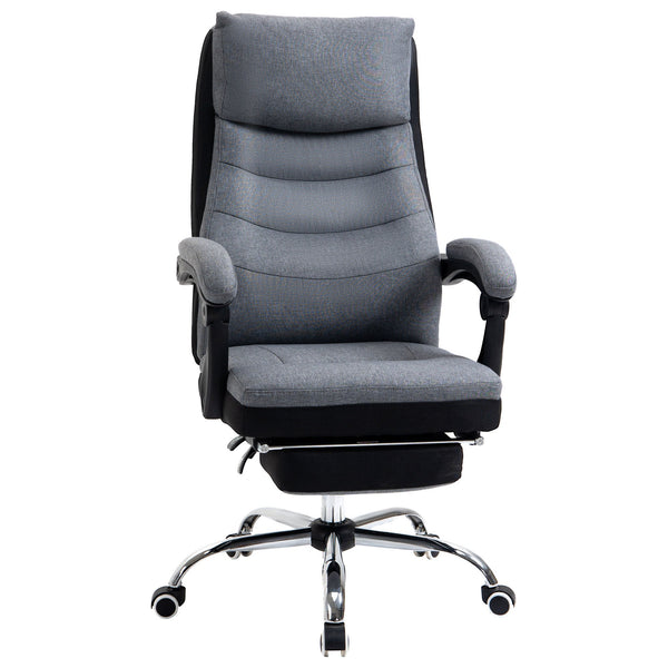 High Back Executive Office Chair - Ergonomic Reclining Computer Chair with Adjustable Height & Swivel Wheels, Retractable Footrest - Ideal for Comfortable Long Sitting Periods