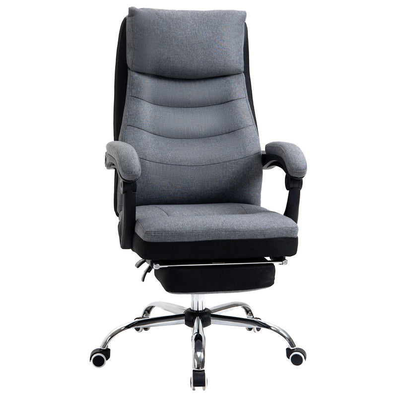 High Back Executive Office Chair - Ergonomic Reclining Computer Chair with Adjustable Height & Swivel Wheels, Retractable Footrest - Ideal for Comfortable Long Sitting Periods