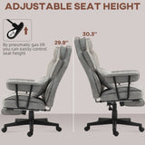 HOMCOM Office Chair with 6 Point Massage and Heat, Ergonomic Desk Chair with Foot Rest, Lumbar Support, Reclining Function and Wide Seat, Height-Adjustable High Back Swivel Rolling for Home, Grey
