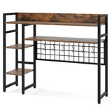 Desktop Bookshelf with 4 Open Storage Shelves for Computer Monitor Up to 32 Inch-