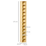 Media Storage Cabinet with 12 Tiers - CD/DVD Storage Shelf Tower, Multimedia Organizer Rack, Bookcase Display Unit - Perfect for Organizing Media Collections and Displaying Keepsakes