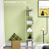 5-Tier Modern Bookshelf - Freestanding Light Grey Bookcase for Storage and Display - Ideal for Home Office, Living Room, or Study Organization