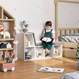 Cushioned Reading Nook Bookcase - Multipurpose Storage Shelf with Cozy Seat - Ideal for Study or Living Room Organization