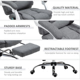 Executive Heated Massage Office Chair with 6 Vibration Points - Ergonomic High-Back Desk Recliner with Adjustable Swivel and Footrest, Grey - Ideal for Comfort and Relaxation in the Workplace
