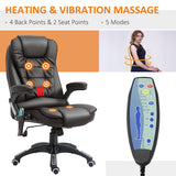 Executive Massage Office Chair - High Back PU Leather with Heat, Tilt, and Reclining Features - Ergonomic Design for Enhanced Comfort in Workspaces