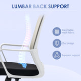 Ergonomic Mesh Desk Chair with Adjustable Armrests - Black Office Chair with 360° Swivel and Height Adjustment - Comfortable Seating for Work and Study