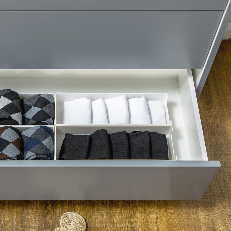 3-Drawer Grey Chest - Bedroom and Living Room Storage Unit with Pine Legs - Spacious 75x42x75cm Organizer for Home Clutter Management