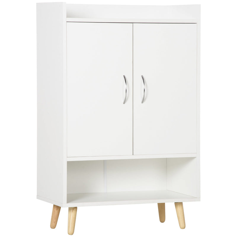 Modern Shoe Storage Cabinet - Entryway and Hallway Organizer with Doors and Shelves - Space-Saving Solution for Shoe Clutter