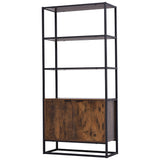 Freestanding Storage Organizer with 3 Open Shelves - Tall Cupboard & Multifunctional Rack for Home Use - Ideal for Living Room, Bedroom, Kitchen in Rustic Brown