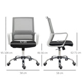 Ergonomic Mesh Desk Chair with Adjustable Height - Breathable Black Office Chair with Armrests and 360° Swivel Castors - Comfortable Seating Solution for Professionals