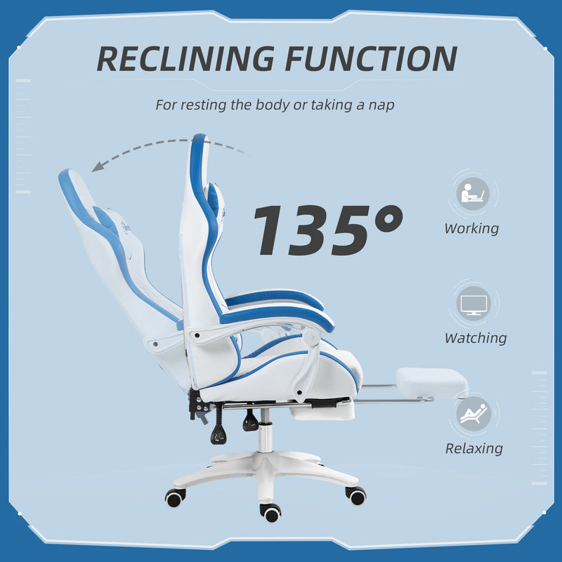 Racing Gaming Chair Model X150 - Ergonomic Reclining PU Leather Chair with Swivel, Footrest, and Lumbar Support - Ideal for Gamers and Home Office Comfort