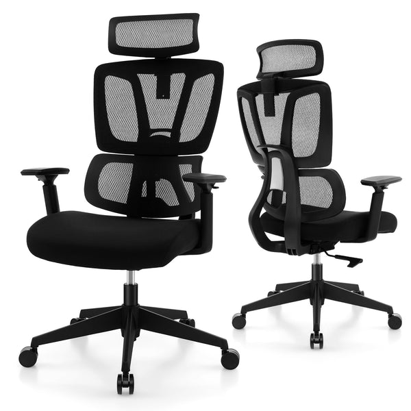 Mesh Office Chair - Ergonomic Design with N Type Lumbar Support - Ideal for Professionals Needing Extra Back Support