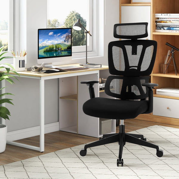 Mesh Office Chair - Ergonomic Design with N Type Lumbar Support - Ideal for Professionals Needing Extra Back Support