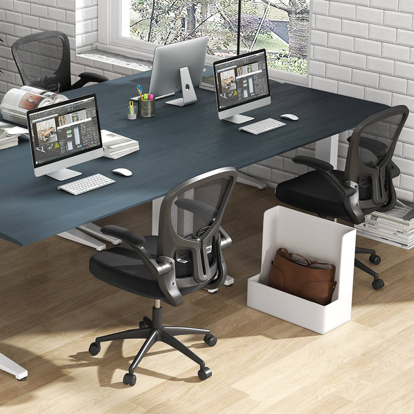 Ergonomic Office Chair Adjustable Swivel - Mesh Task Chair with Flip-Up Armrests - Ideal for Comfort and Adjustability in Office Settings
