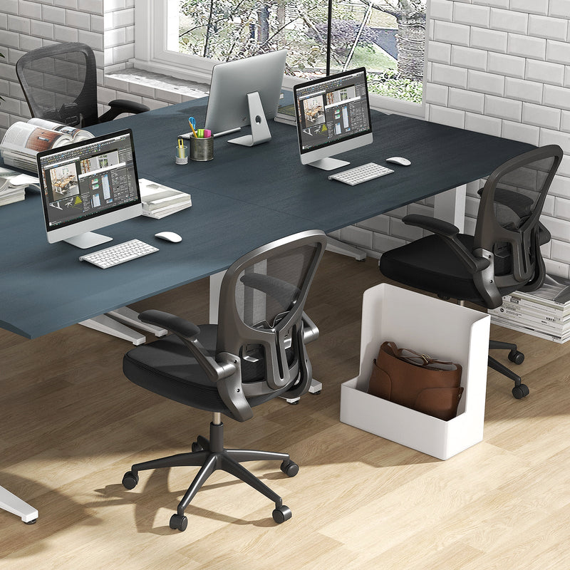 Ergonomic Office Chair Adjustable Swivel - Mesh Task Chair with Flip-Up Armrests - Ideal for Comfort and Adjustability in Office Settings