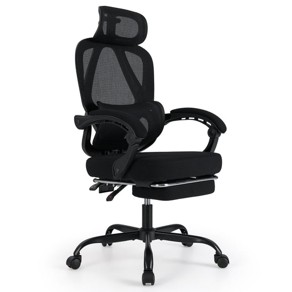 Ergonomic Office Chair High Back Mesh Desk Chair with Retractable Footrest-