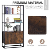 Freestanding Storage Organizer with 3 Open Shelves - Tall Cupboard & Multifunctional Rack for Home Use - Ideal for Living Room, Bedroom, Kitchen in Rustic Brown
