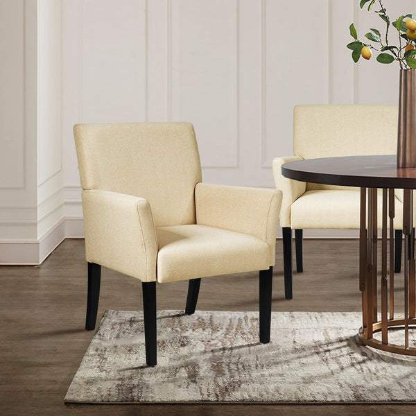 Executive Series - Beige Guest Chair for Office or Dining Room - Ideal for Hosting Clients and Dinner Parties