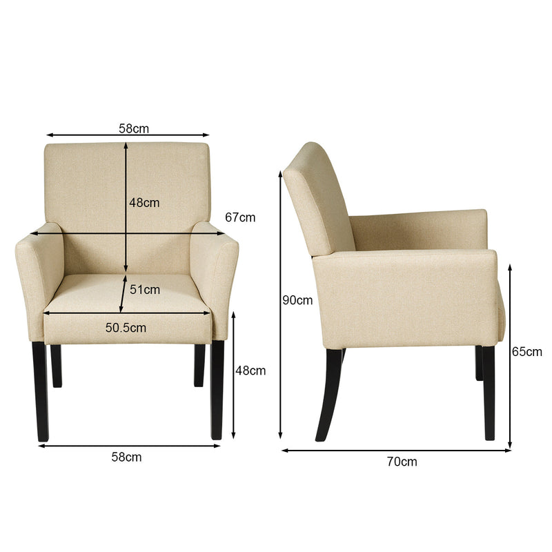 Executive Series - Beige Guest Chair for Office or Dining Room - Ideal for Hosting Clients and Dinner Parties