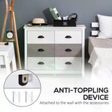 6-Drawer Side Cabinet Home Organizer - Spacious Storage Unit with Round Handles - Perfect for Bedroom & Living Room Organization