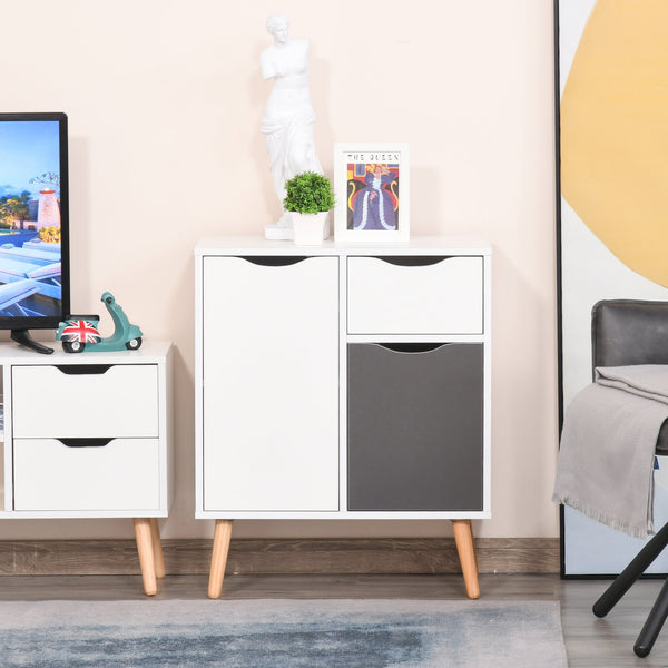 Floor Cabinet with Drawer - Versatile Storage Cupboard and Sideboard for Home Organization - Ideal for Bedroom, Living Room, and Entryway in Elegant Grey