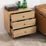 3-Drawer Wooden Chest - Elegant Storage Cabinet Unit with Sturdy Legs for Home Use - Ideal for Bedroom and Living Room Organization