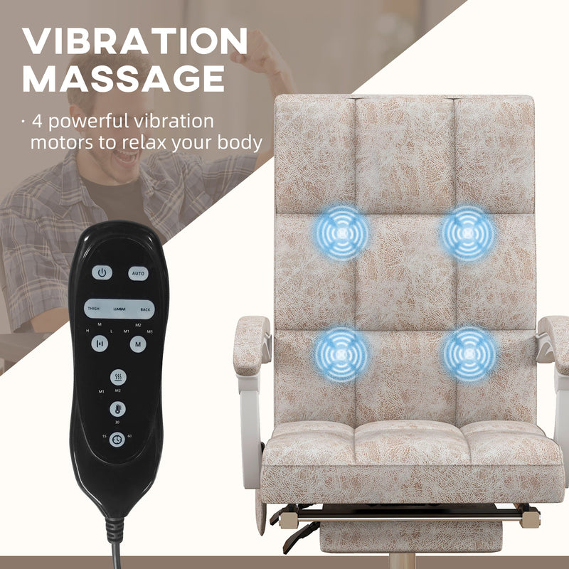 Executive Vibration Massage Office Chair - Microfibre Upholstery with 135° Reclining Back and Armrests - Comfortable Workday Relief for Professionals