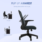 Ergonomic Mesh Office Chair with Flip-Up Armrests - Lumbar Support and Swivel Wheels for Comfortable Seating - Ideal for Home and Office Use