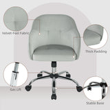 HOMCOM Velvet-feel Swivel Office Chair - Grey