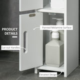 Freestanding Tall Bathroom Storage Cabinet - Modern Organizer with Open Shelves & 3 Cupboards - Ideal for Bedroom, Hallway & Bathroom Clutter Control