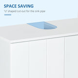 Under Sink Pedestal Cabinet - Modern Bathroom Vanity Storage with Adjustable Shelf and Double Doors - Ideal for Organizing Toiletries and Cleaning Supplies