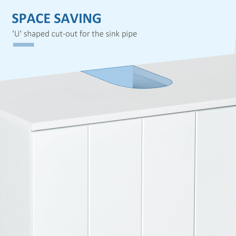 Under Sink Pedestal Cabinet - Modern Bathroom Vanity Storage with Adjustable Shelf and Double Doors - Ideal for Organizing Toiletries and Cleaning Supplies