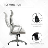 Ergonomic High-Back Mesh Home Office Chair with Wheels - Adjustable Height and Comfortable Lumbar Support - Ideal for Work from Home Professionals and Students