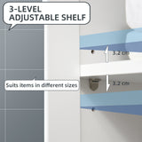Bathroom Storage Organizer - White Double Door Cabinet with Drawer and Adjustable Shelf - Space-Saving Solution for Living Room and Bathroom Essentials