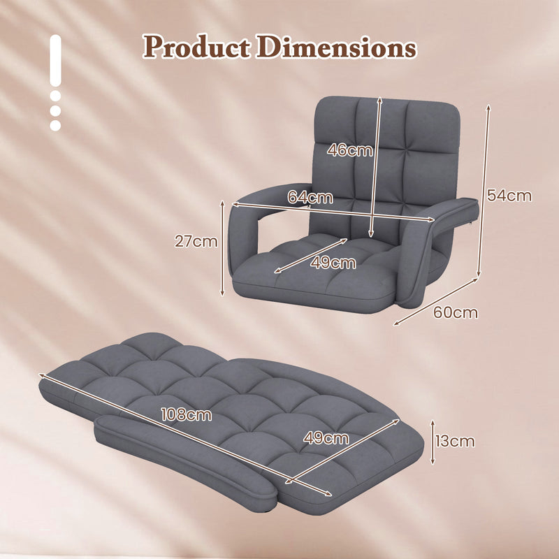Floor Gaming Chair for Adults with Back Support and Adjustable 6-Position-