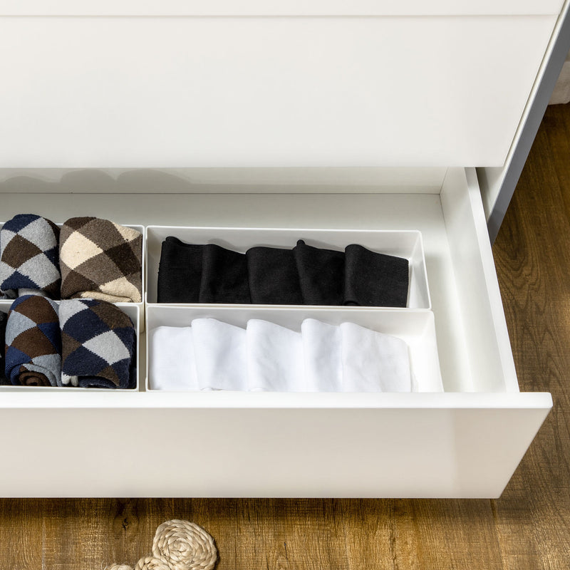 3-Drawer Bedroom Chest - Pine Wood Leg Storage Cabinet for Organizing Essentials - Ideal for Bedroom and Living Room Spaces, White, 75x42x75cm