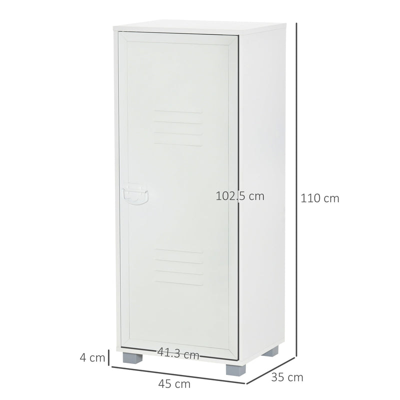2-Tier File Cabinet with Metal Louvered Door - White Storage Organizer for Living Area, Study, or Playroom - Space-Saving Solution for Home Organization